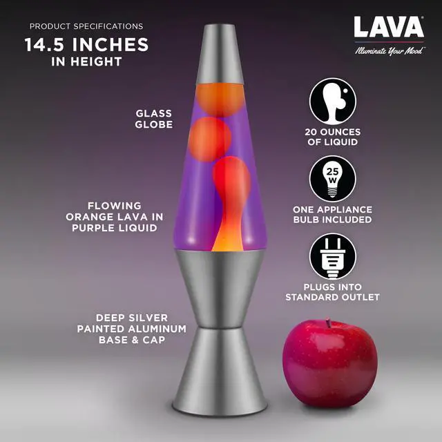 Alt view image 3 of 7 - Lava® Lamp - 14.5" Purple Sunset - The Original Motion Light - Yellow Wax and Purple Liquid - Item #2635 (Amazon Exclusive)