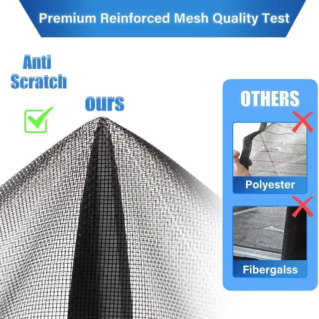 Alt view image 4 of 7 - Magnetic Screen Door Upgraded PET Mesh Stronger Than Fiberglass and Polyester,Hands Free,Keeps Bugs Out,Pet & Kid Friendly,Suitable for Sliding Door,Large Patio Door and French Door-72''x80''