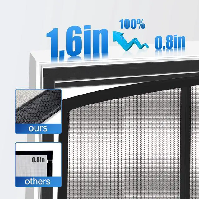 Alt view image 5 of 7 - Magnetic Screen Door Upgraded PET Mesh Stronger Than Fiberglass and Polyester,Hands Free,Keeps Bugs Out,Pet & Kid Friendly,Suitable for Sliding Door,Large Patio Door and French Door-72''x80''
