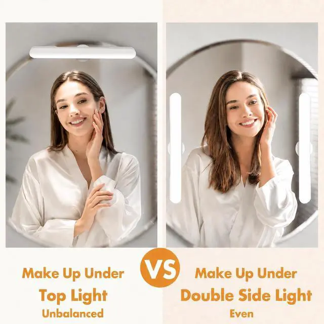Alt view image 5 of 7 - Set of 2 Vanity Makeup Lights for Mirror | Stick On Rechargeable Wireless Light Bar for Bathroom with 3 CCT&Dimmable, Cordless Battery Operated Touch Control Lighting