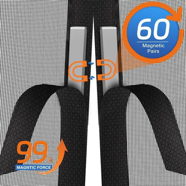 Alt view image 4 of 7 - Upgraded PET Mesh Magnetic Screen Door Stronger Than Fiberglass and Polyester,Hands Free,Keep Bugs Out,Pet & Kid Friendly,Suitable for Sliding Doors,Patio and French Doors-72" X 80"