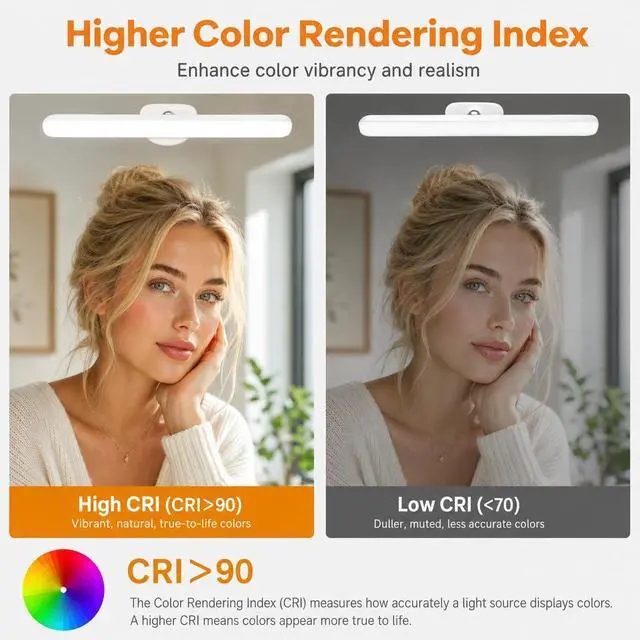 Alt view image 6 of 7 - Set of 2 Vanity Makeup Lights for Mirror | Stick On Rechargeable Wireless Light Bar for Bathroom with 3 CCT&Dimmable, Cordless Battery Operated Touch Control Lighting