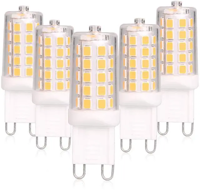 Main image of G9 LED Bulb 4W T4 2700K Soft Warm White 5Pack 120V Dimmable | 40 Watt G9 Halogen Equivalent 450LM No-Flicker 360°Beam Angle for Crystal Chandelier Wall Sconce Home Light