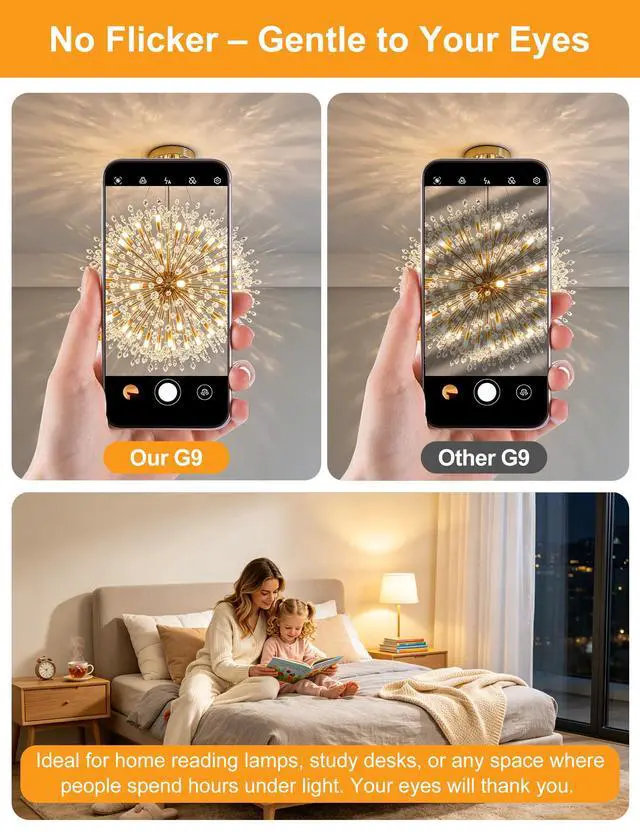 Alt view image 5 of 7 - G9 LED Bulb 4W T4 2700K Soft Warm White 5Pack 120V Dimmable | 40 Watt G9 Halogen Equivalent 450LM No-Flicker 360°Beam Angle for Crystal Chandelier Wall Sconce Home Light