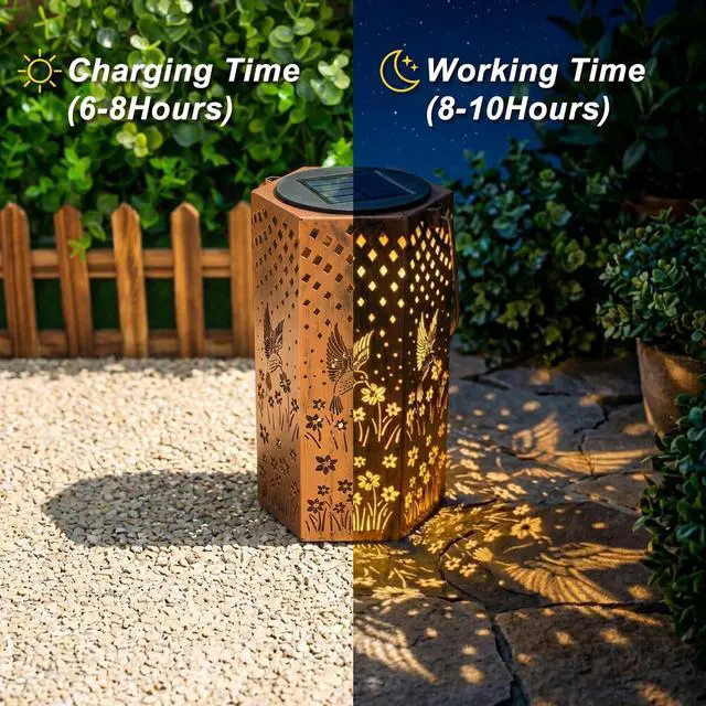Alt view image 3 of 7 - Birthday Gifts for Women Solar Lanterns Outdoor Waterproof | Hummingbird Hanging Solar Lights Outside for Yard, Patio, Garden Decor, Mothers Day Gifts for Mom Grandma