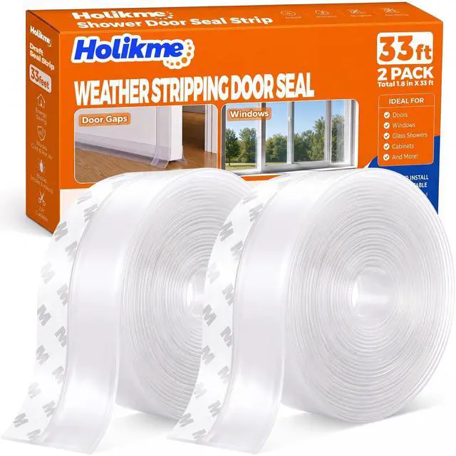 Main image of Weather Stripping Door Seal, Shower Door Seal Strip,1.8" W-33Feet | Flexible Door Seal, Seals Gaps up to 1.2", Helps Reduce Air Leaks & Dust, For Doors & Windows