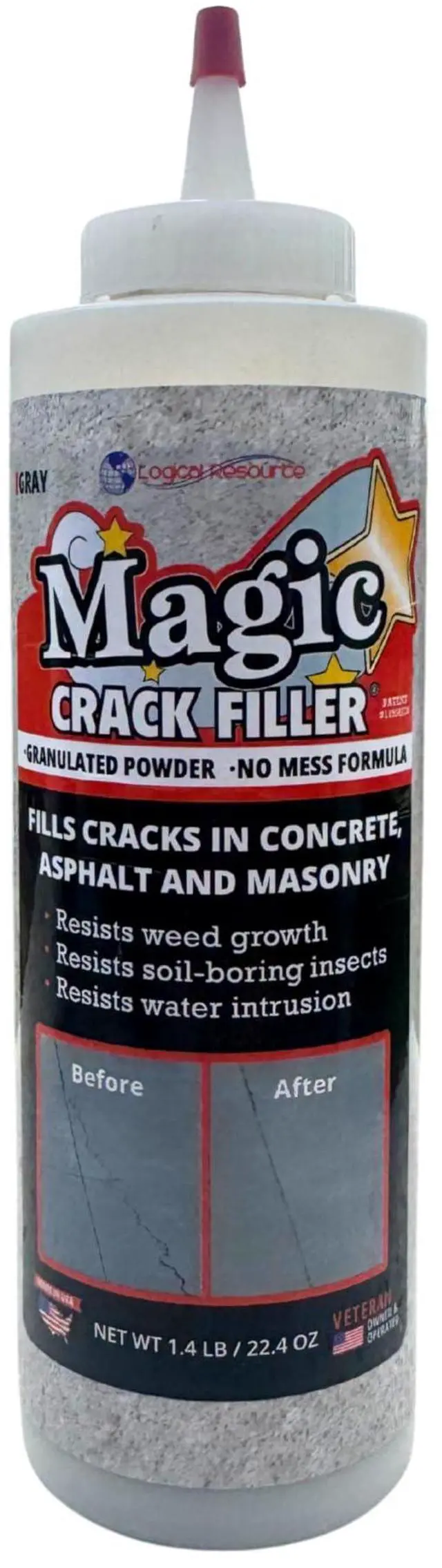 Main image of Gray 1.4 LB Bottle - Easy, No-Mess Crack Repair for Concrete, Masonry & Asphalt - Durable & Weather-Resistant