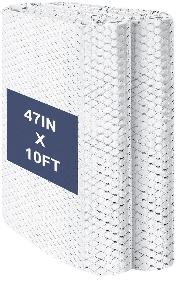 Main image of Double Reflective Bubble Foil Insulation Foam, 47IN X 10FT Window Insulation for Summer Heat Reflective Window Film for Window, Garage Door, RV, Roof