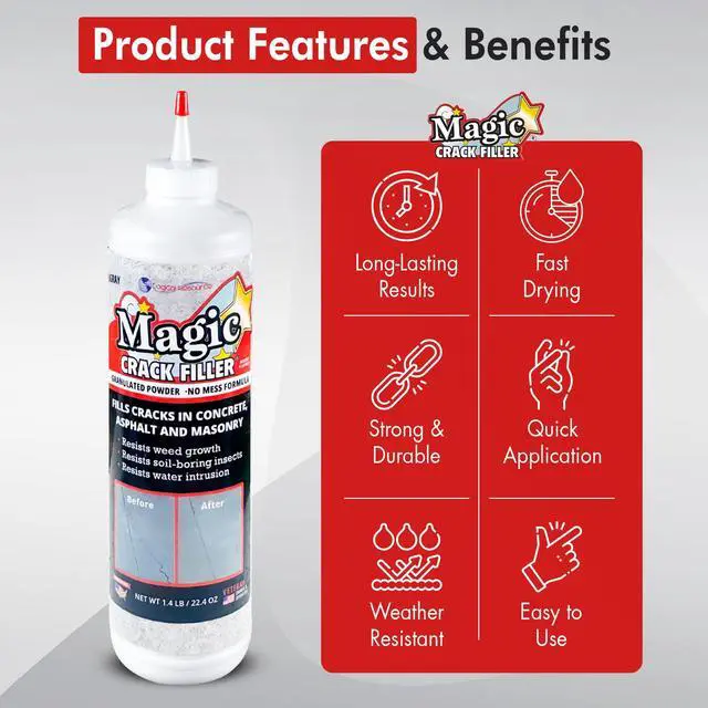Alt view image 5 of 5 - Gray 1.4 LB Bottle - Easy, No-Mess Crack Repair for Concrete, Masonry & Asphalt - Durable & Weather-Resistant