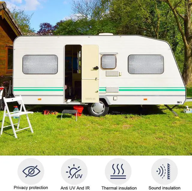 Alt view image 4 of 7 - Double Reflective Bubble Foil Insulation Foam, 47IN X 10FT Window Insulation for Summer Heat Reflective Window Film for Window, Garage Door, RV, Roof