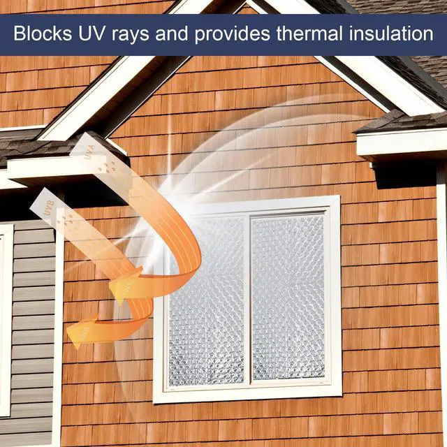 Alt view image 5 of 7 - Double Reflective Bubble Foil Insulation Foam, 47IN X 10FT Window Insulation for Summer Heat Reflective Window Film for Window, Garage Door, RV, Roof