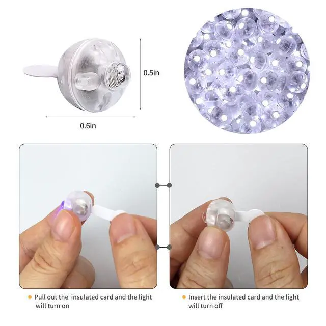Alt view image 3 of 6 - 100pcs White Balloon Lights,Long Standby Time Waterproof Mini Light,Battery Powered,Round LED Ball Lamp for Latex Balloon Paper Lantern Party Wedding Festival Christmas Halloween Decorative