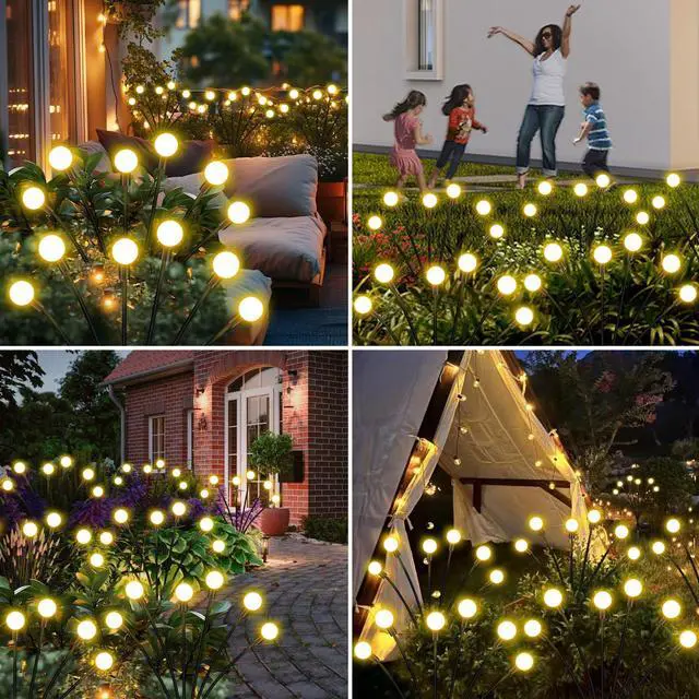 Alt view image 7 of 7 - Solar Garden Lights Outdoor Waterproof, Swaying Firefly Light, Garden Decor | 4 Pack Solar Firefly Lights, Auto On/Off Decor for Yard, Patio, Pathway and Lawn, Gifts for Women, Christmas Decor