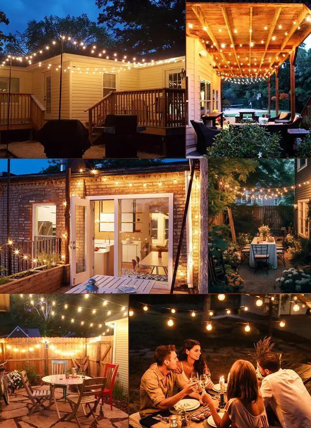 Alt view image 7 of 7 - 25 Pack G40 LED Replacement Bulbs, E12 Base, 2200K, Warm White | Shatterproof Plastic LED Light Bulb, Waterproof, Dimmable, 1.5" Edison Light Bulbs for Indoor Outdoor Patio Backyard Decor