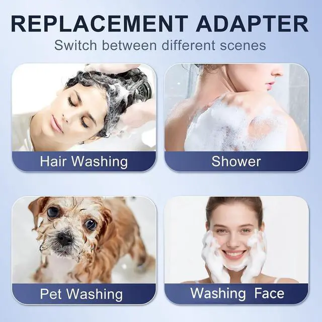 Alt view image 4 of 7 - Shower Head Sink - Faucet Bathtub, Hose Sprayer Attachment with 9 Adapters | 79" Hose for Hair Washing, Pet Dog Rinse & Baby Bath, ON/OFF Extension for Tub Faucet, Utility Sink, Laundryroom, Garden