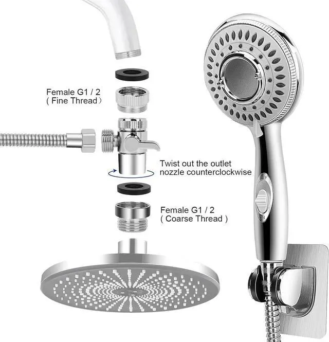 Alt view image 6 of 7 - Shower Head Sink - Faucet Bathtub, Hose Sprayer Attachment with 9 Adapters | 79" Hose for Hair Washing, Pet Dog Rinse & Baby Bath, ON/OFF Extension for Tub Faucet, Utility Sink, Laundryroom, Garden
