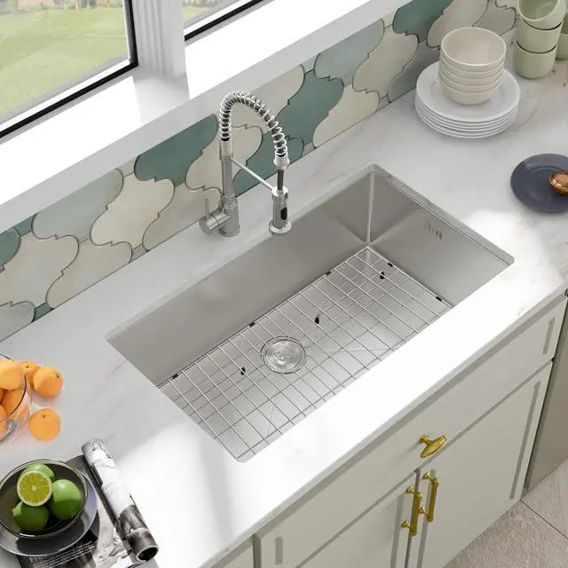 Alt view image 5 of 7 - Kitchen Sink Grid and Sink Protectors,26-1/16"x14-1/16" Stainless Steel | Sink Grid Protectors for Kitchen Sink with Rear Drain for Single Bowl Sinks