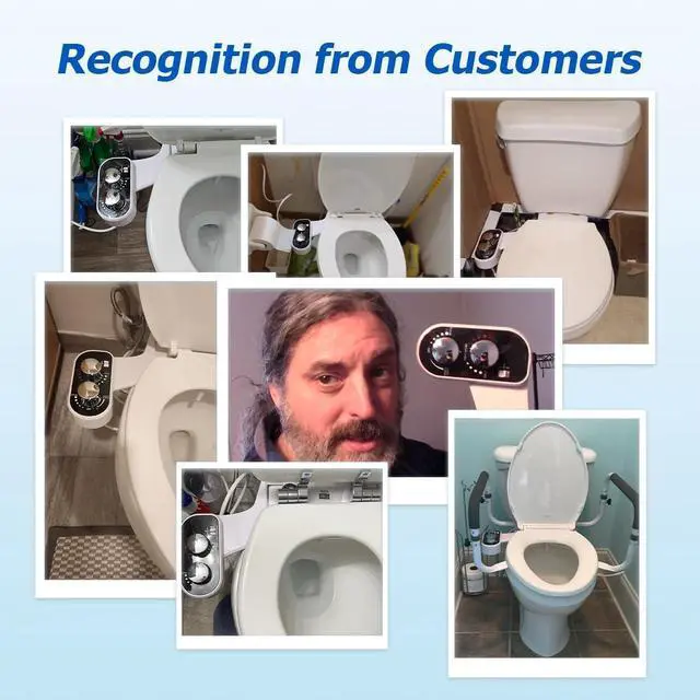 Alt view image 2 of 7 - Hot and Cold Bidet Attachment for Toilet, Warm Water Bidet | Ultra Slim Non-Electric Bidet Attachment, Adjustable Pressure Self-Cleaning Nozzle, Rear & Feminine Wash, Easy Installation