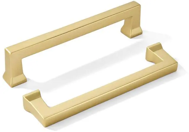 Main image of 10 Pack 5inch(128mm) Hole Center Brushed Gold Cabinet Pulls Heavy-Duty Solid Matte Gold Cabinet Hardware Pulls for Kitchens, bathrooms and Dresser Handle