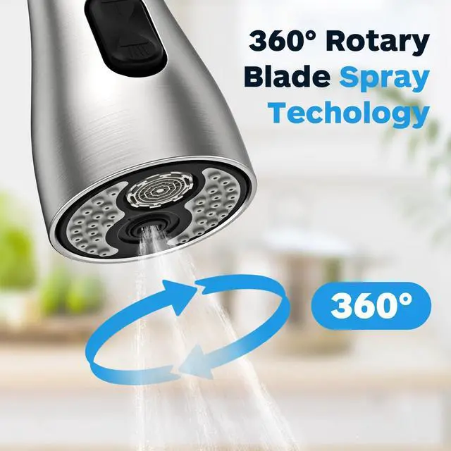Alt view image 3 of 6 - Kitchen Faucet Head Replacement 3 Modes with 17 Adapters, Pull Down Spray Head for Kitchen Faucet, Kitchen Sink Faucet Head G 1/2, Sprayer Head Replacement, Compatible with MoenDelta, Kohler Faucets