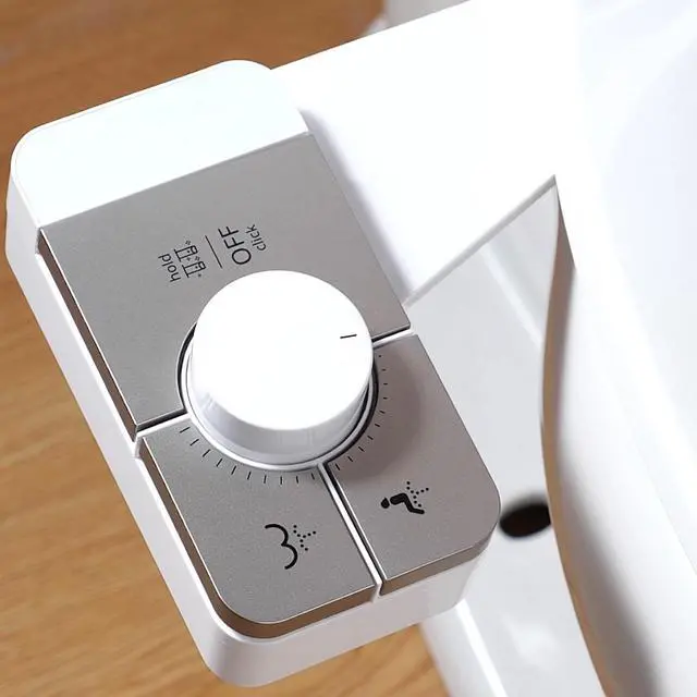 Main image of Bidet Attachment for Toilet, Ultra-Slim, Self Cleaning, Dual Nozzle, Feminine & Posterior Wash, Fresh Cold Water Sprayer, for Existing Toilets Seat, Baday Beday Badette Bedette, Silver