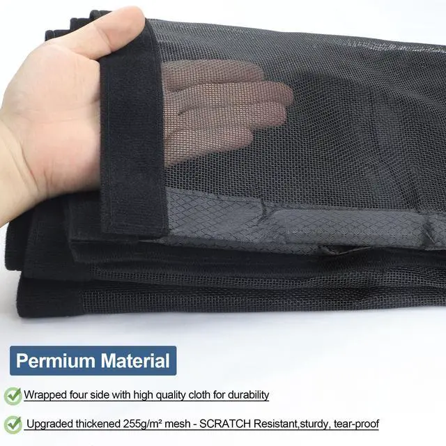 Alt view image 3 of 6 - Reversible Side Opening Wide Magnetic Screen Door for Sliding & French Door | Heavy Duty Thicker 255g/ Reinforced Mesh bug Door Screen Magnetic Closure,Screen 74" x 81",Fits Door to 72"x80"