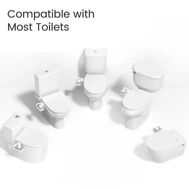 Alt view image 6 of 6 - Bidet Attachment for Toilet, Ultra-Slim, Self Cleaning, Dual Nozzle, Feminine & Posterior Wash, Fresh Cold Water Sprayer, for Existing Toilets Seat, Baday Beday Badette Bedette, Silver