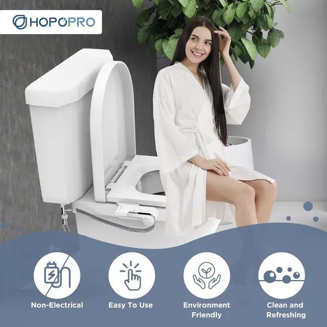 Alt view image 4 of 7 - Bidet Attachment for Toilet, Non-Electric Bidet Ultra-Slim Dual Nozzle | Feminine/Rear Wash, Cold Water Bidets Sprayer for Existing Toilets with Adjustable Pressure Control 1-Min Install