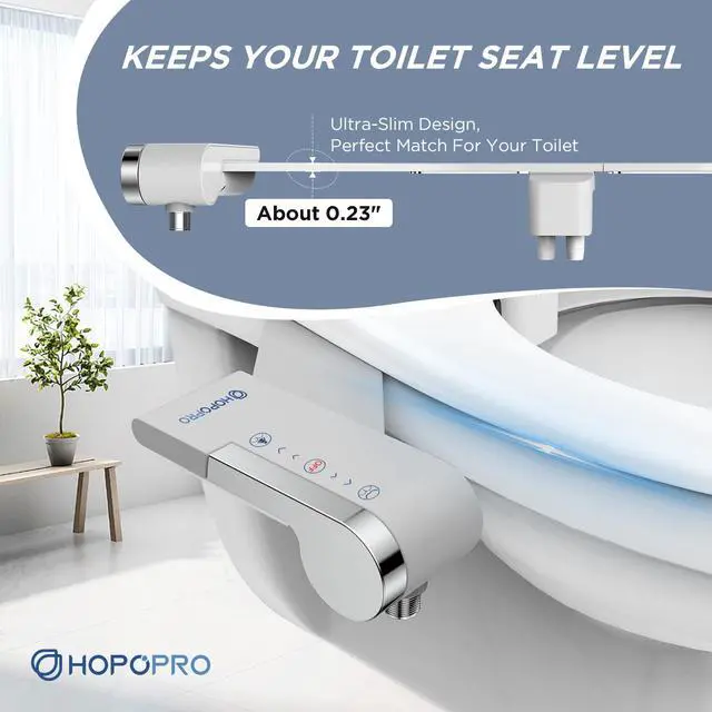 Alt view image 6 of 7 - Bidet Attachment for Toilet, Non-Electric Bidet Ultra-Slim Dual Nozzle | Feminine/Rear Wash, Cold Water Bidets Sprayer for Existing Toilets with Adjustable Pressure Control 1-Min Install