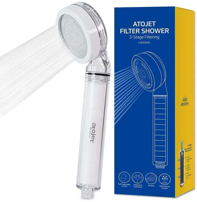 Main image of Filter Showerhead Inspired by Koreas Beauty Culture Pure Carbon Filters for Softer Skin & Smoother Hair | Carbon Composite Filter | Single Showerhead (AJ8200MC-SNG-1)