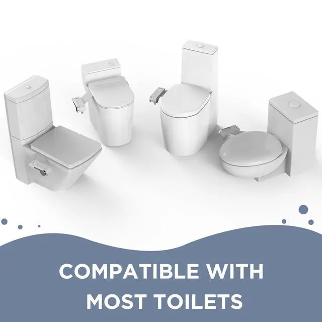 Alt view image 7 of 7 - Bidet Attachment for Toilet, Non-Electric Bidet Ultra-Slim Dual Nozzle | Feminine/Rear Wash, Cold Water Bidets Sprayer for Existing Toilets with Adjustable Pressure Control 1-Min Install