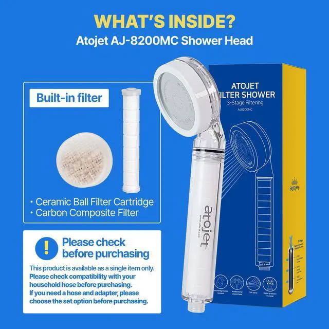 Alt view image 2 of 7 - Filter Showerhead Inspired by Koreas Beauty Culture Pure Carbon Filters for Softer Skin & Smoother Hair | Carbon Composite Filter | Single Showerhead (AJ8200MC-SNG-1)
