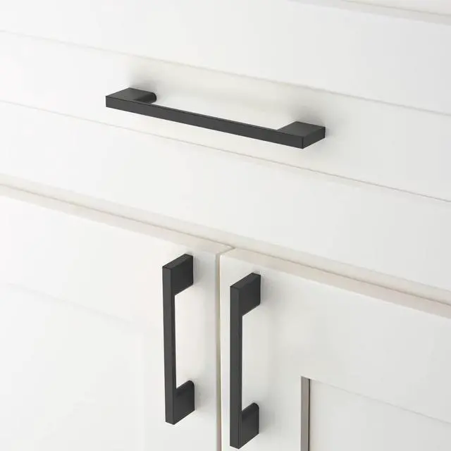 Alt view image 4 of 7 - 10 Pack Matte Black Cabinet Pulls 5 Inch(128MM) Hole Centers Kitchen Cabinet Handles Cabinet Hardware Kitchen Handles for Cabinets Cupboard Handles Drawer Pulls ZH0060