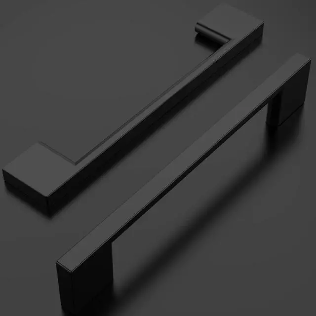 Alt view image 2 of 7 - 10 Pack Matte Black Cabinet Pulls 5 Inch(128MM) Hole Centers Kitchen Cabinet Handles Cabinet Hardware Kitchen Handles for Cabinets Cupboard Handles Drawer Pulls ZH0060