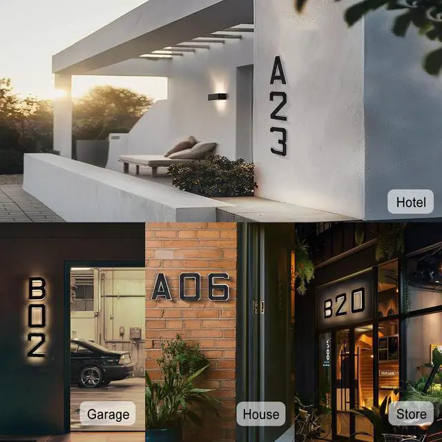 Alt view image 6 of 6 - 9 Inch Solar Lighted House Numbers for Outside, LED Address Signs | Light Up Waterproof LED Address Numbers Signs for House, Large Illuminated Exterior Modern House Number Light (2-Black, 9IN)
