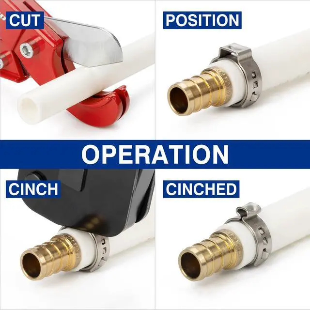 Alt view image 6 of 7 - ICP-BJ02 PEX Clamp Cinch Tool, Patented One Handed PEX Crimping Tool for Pinching 3/8-in, 1/2-in, 3/4-in, 1-in PEX Clamp Rings, Cinch Only