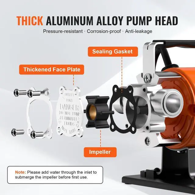 Alt view image 5 of 7 - Water Transfer Pump 115V, Utility Pump, 360 GPH Larger Flow, 46FT High-Lift, 1/10 HP Portable Electric Utility Pump with Water Hose Kit, Incl. Carbon Brushes, Impeller etc. For Water Removal