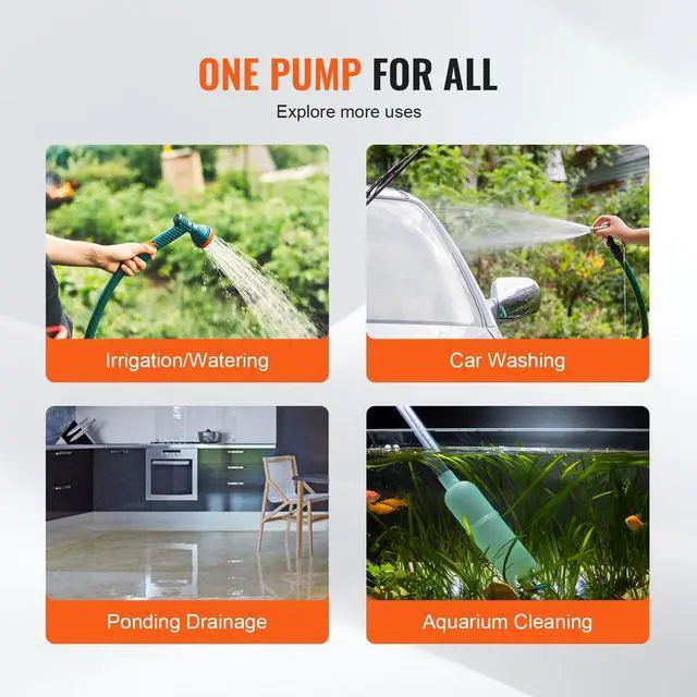 Alt view image 6 of 7 - Water Transfer Pump 115V, Utility Pump, 360 GPH Larger Flow, 46FT High-Lift, 1/10 HP Portable Electric Utility Pump with Water Hose Kit, Incl. Carbon Brushes, Impeller etc. For Water Removal