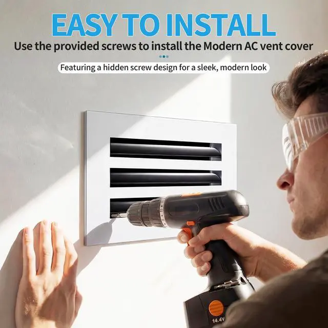 Alt view image 4 of 7 - 10x6 Modern AC Vent Cover, Decorative Air Vent Register Grille | Linear Slot Diffuser, Adjustable Airflow, Quiet Operation, HVAC Vent Cover for Ceiling, Wall & Floor, White Aluminum Alloy