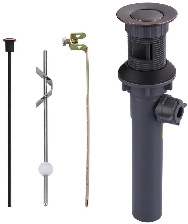 Main image of Bathroom Sink Drain with Lift Rod, Oil Rubbed Bronze Sink Drain with Overflow, Drain Stopper for Vessel Sink