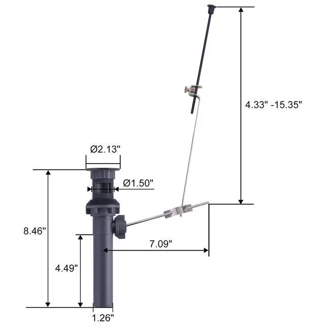 Alt view image 4 of 5 - Bathroom Sink Drain with Lift Rod, Oil Rubbed Bronze Sink Drain with Overflow, Drain Stopper for Vessel Sink