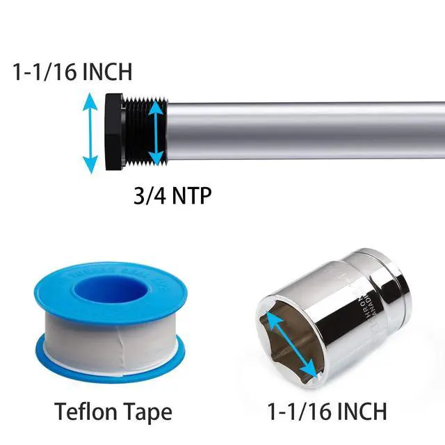 Alt view image 2 of 6 - 44" Flexible Aluminum Zinc Anode Rod for Rotten Egg Smell in Water Heater | Get Rid of Rotten Egg Smelling Water Heater Anode Rod for GE, Rheem, Reliance,Kenmore Water Heater with Install Kit