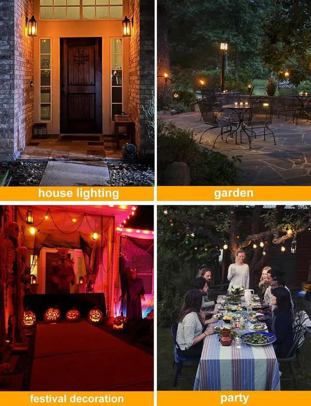 Alt view image 2 of 7 - Upgraded Flame Light Bulbs for Home Decor with Upside Down Effect | 4-Mode LED E26/E27 Flickering Light Bulbs for Halloween Christmas Party Patio Porch Indoor & Outdoor Decorations - 2