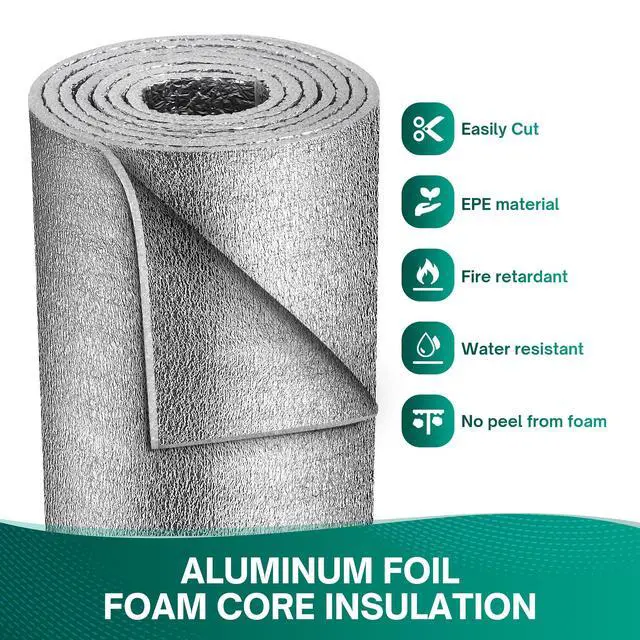 Alt view image 4 of 4 - Reflective Window Insulation Roll, 48 in x 10 ft Heat Blocker | Window insulation for summer heat, double-sided reflective foil, foam core, RV and home windows, folded for shipping