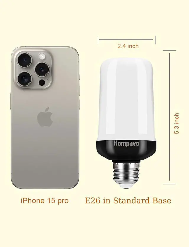 Alt view image 6 of 7 - Upgraded Flame Light Bulbs for Home Decor with Upside Down Effect | 4-Mode LED E26/E27 Flickering Light Bulbs for Halloween Christmas Party Patio Porch Indoor & Outdoor Decorations - 2