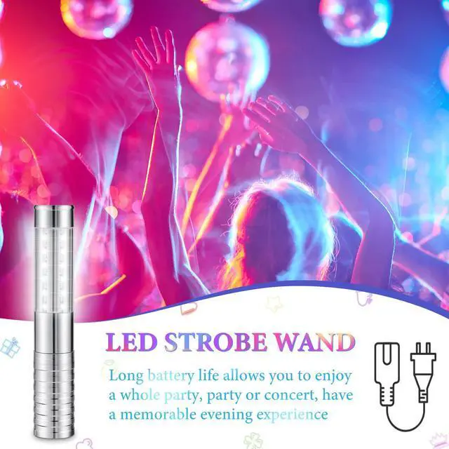 Alt view image 4 of 7 - Upgrade LED Bottle Service Lights,Silver White Light,4 Pcs | Handheld,Rechargeable,Adjustable Light Mode,Matching Charger,Flashing Light Signs For Birthday Wedding Party
