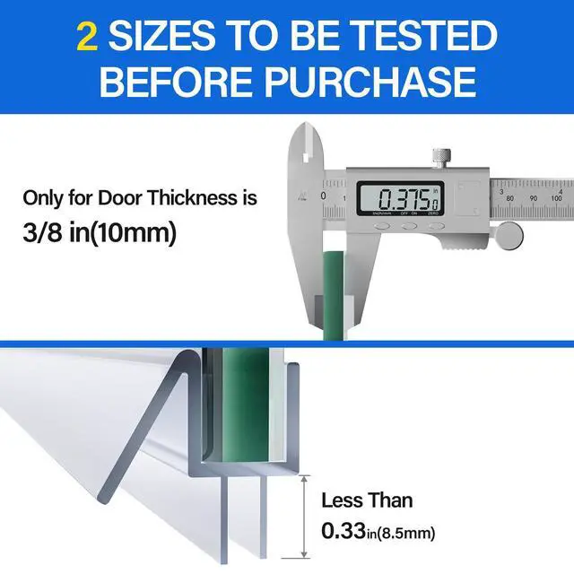 Alt view image 3 of 7 - 3 Pack 3/8" x 39" Shower Door Bottom Seal,Shower Door Sweep,Frameless Glass Seal Strip,Stop Leaks and Create a Water Barrier, Water Guard 10MM