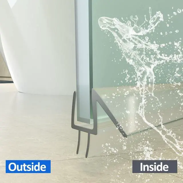 Alt view image 6 of 7 - 3 Pack 3/8" x 39" Shower Door Bottom Seal,Shower Door Sweep,Frameless Glass Seal Strip,Stop Leaks and Create a Water Barrier, Water Guard 10MM