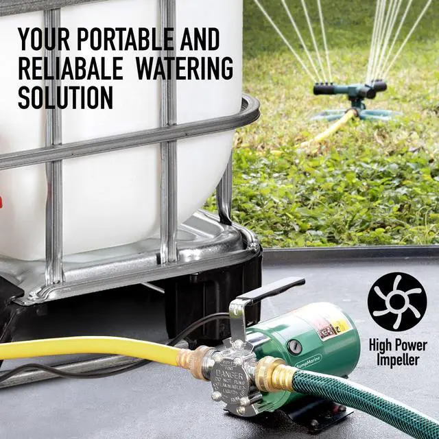 Alt view image 3 of 7 - Water Transfer Pump, 115V 330 Gallon Per Hour - Portable Electric Pump with 6' Hose Kit, Remove Water From Pools, Rain Barrel, Aquariums