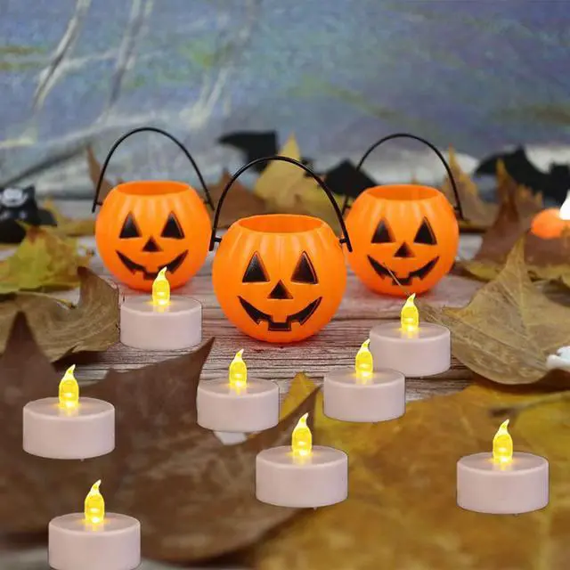 Alt view image 5 of 7 - LED Tea Lights Candle Flameless Battery Operated WarmYellow 100PACK | Fake Electric Flickering Candles Long Lasting 200Hours Ideal Halloween Chrismas Party Wedding Gifts Home TableDecoration